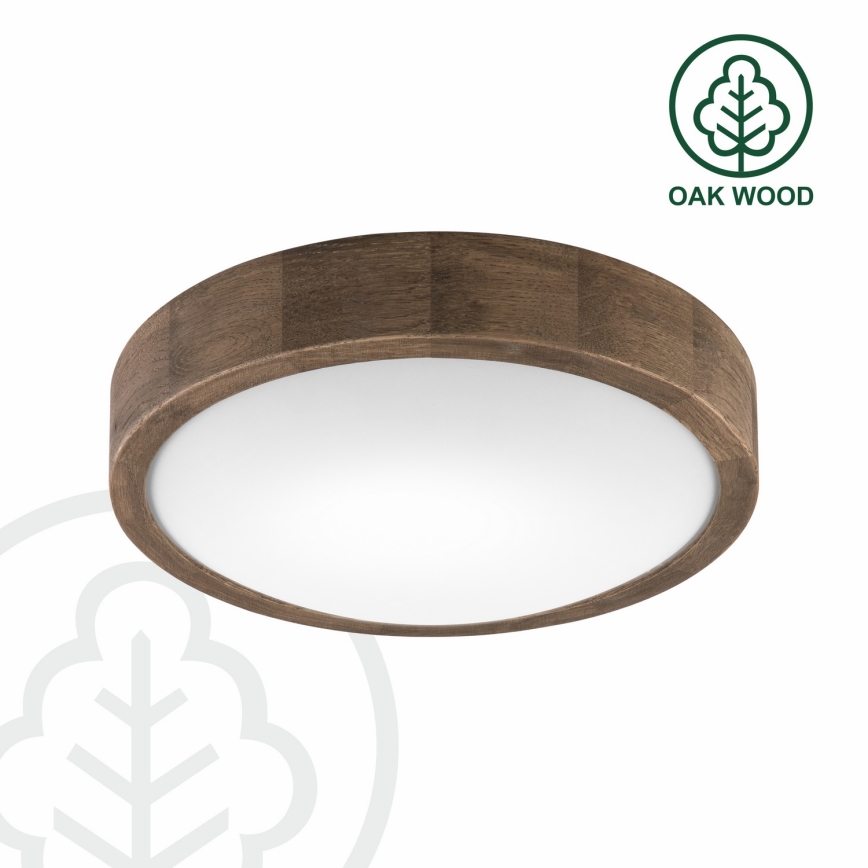 Brilagi - LED Deckenleuchte CARVALHO SLIM 1xE27/60W/230V Eiche Nussbaum Ø 27 cm