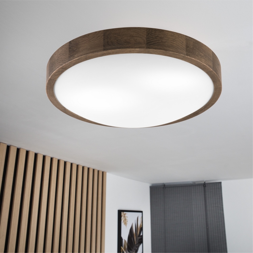 Brilagi - LED Deckenleuchte CARVALHO SLIM 2xE27/60W/230V Eiche Nussbaum Ø 37 cm