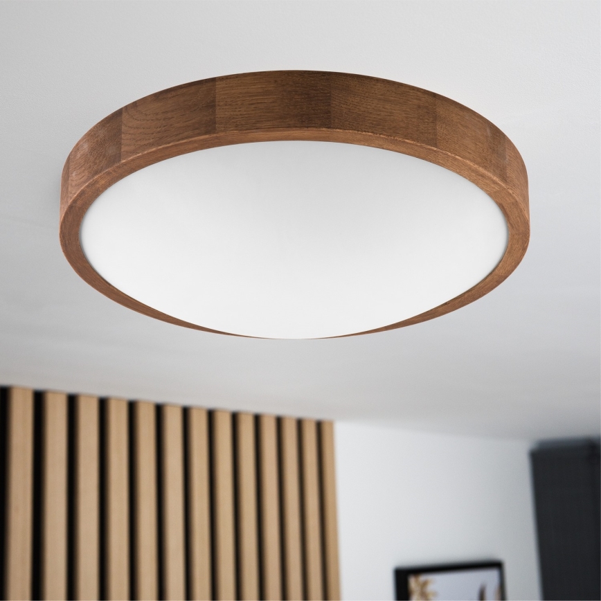 Brilagi - LED Deckenleuchte CARVALHO SLIM 2xE27/60W/230V Eiche-Kirsche Ø 37 cm