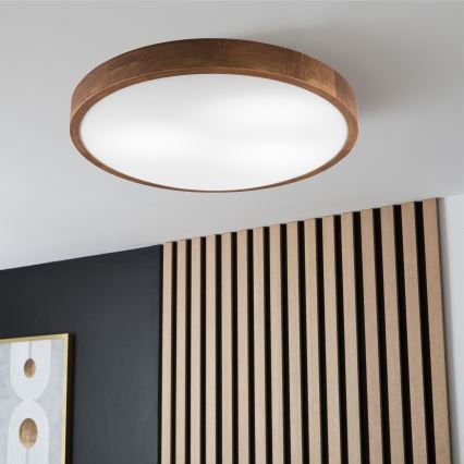 Brilagi - LED Deckenleuchte CARVALHO SLIM 3xE27/60W/230V Eiche-Kirsche Ø 47 cm