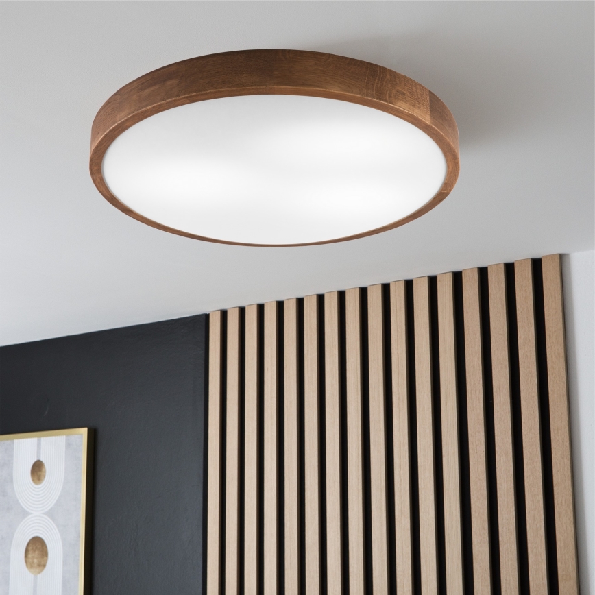 Brilagi - LED Deckenleuchte CARVALHO SLIM 3xE27/60W/230V Eiche-Kirsche Ø 47 cm