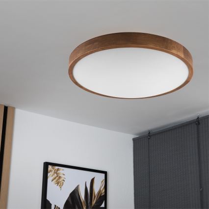 Brilagi - LED Deckenleuchte CARVALHO SLIM 3xE27/60W/230V Eiche-Kirsche Ø 47 cm