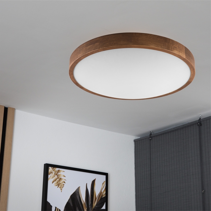 Brilagi - LED Deckenleuchte CARVALHO SLIM 3xE27/60W/230V Eiche-Kirsche Ø 47 cm