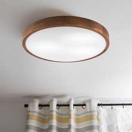 Brilagi - LED Deckenleuchte CARVALHO SLIM 3xE27/60W/230V Eiche-Kirsche Ø 47 cm