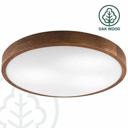 Brilagi - LED Deckenleuchte CARVALHO SLIM 3xE27/60W/230V Eiche-Kirsche Ø 47 cm