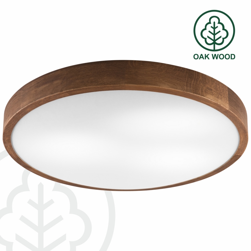 Brilagi - LED Deckenleuchte CARVALHO SLIM 3xE27/60W/230V Eiche-Kirsche Ø 47 cm