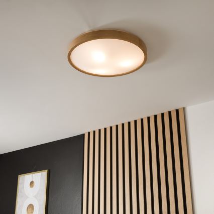 Brilagi - LED Deckenleuchte CARVALHO SLIM 3xE27/60W/230V Eiche Ø 47 cm