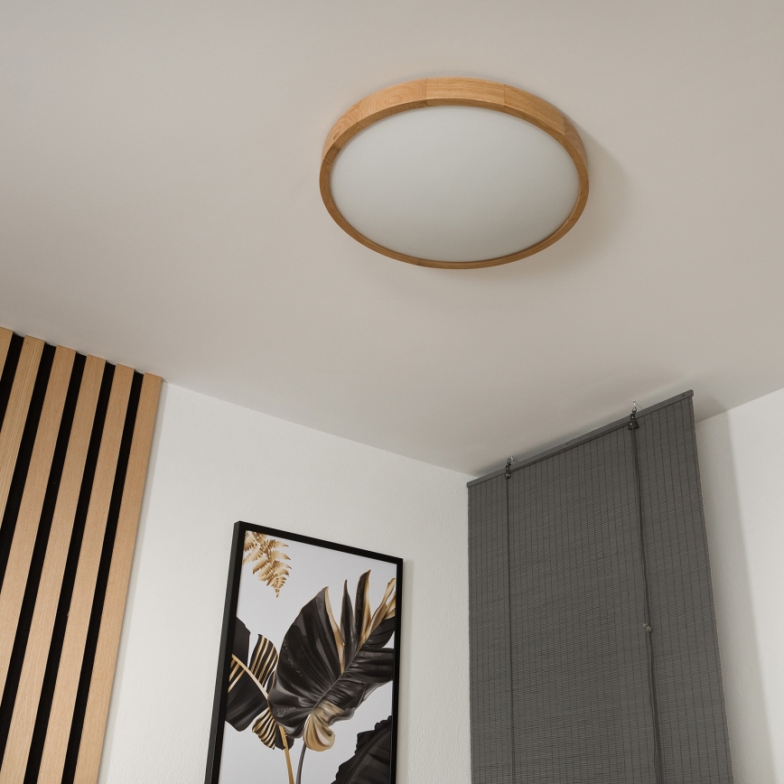 Brilagi - LED Deckenleuchte CARVALHO SLIM 3xE27/60W/230V Eiche Ø 47 cm