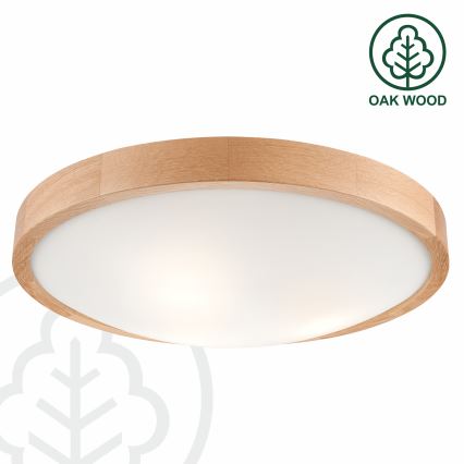 Brilagi - LED Deckenleuchte CARVALHO SLIM 3xE27/60W/230V Eiche Ø 47 cm