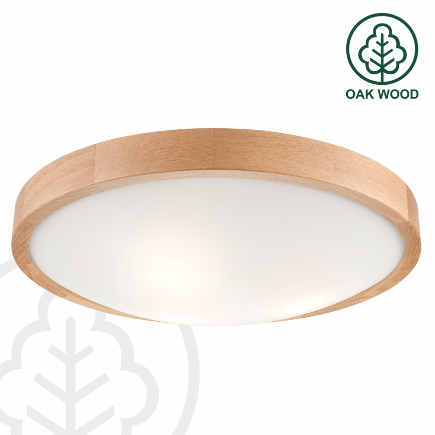 Brilagi - LED Deckenleuchte CARVALHO SLIM 3xE27/60W/230V Eiche Ø 47 cm