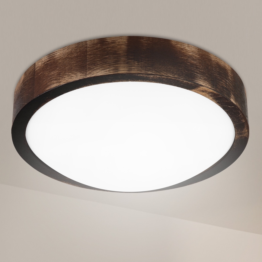 Brilagi - LED-Deckenleuchte CARVALHO SLIM SMOKEY LED/20W/230V Eiche Ø 27,5 cm