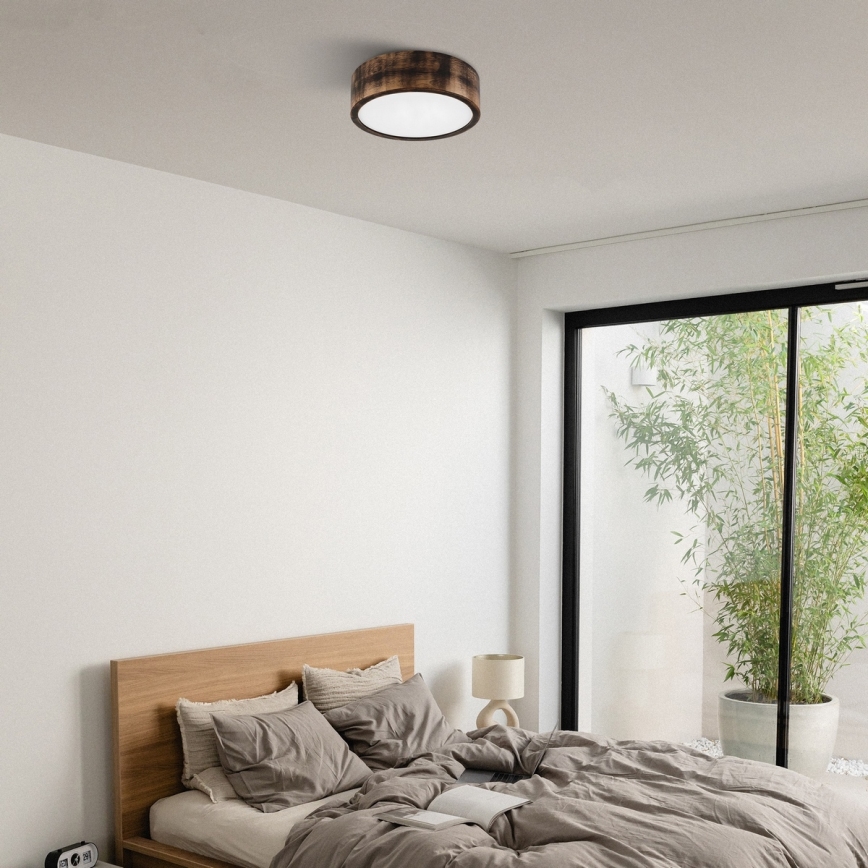 Brilagi - LED-Deckenleuchte CARVALHO SMOKEY LED/20W/230V Eiche Ø 27,5 cm