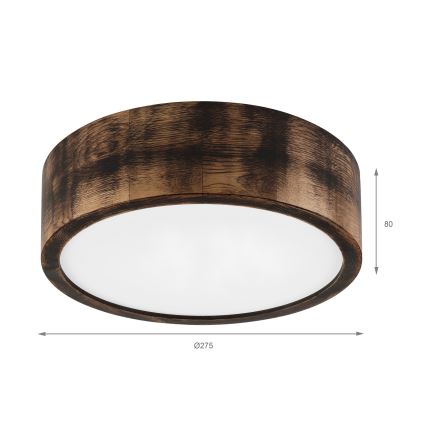 Brilagi - LED-Deckenleuchte CARVALHO SMOKEY LED/20W/230V Eiche Ø 27,5 cm