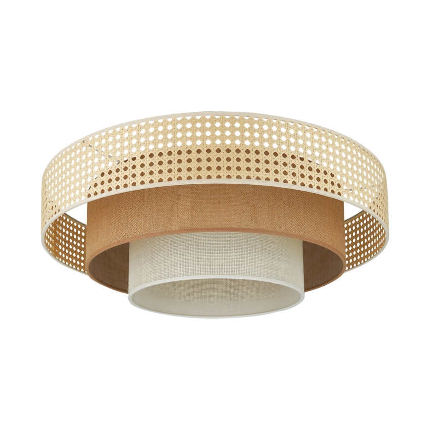 Brilagi - LED Deckenleuchte CEDAR LUNETA LED/26W/230V Rattan/Braun/Creme