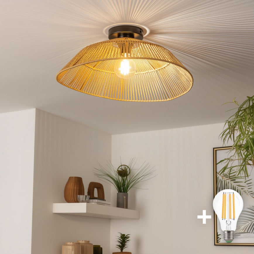 Brilagi - LED-Deckenleuchte CERIA BOHO 1xE27/40W/230V Ø 50 cm braun