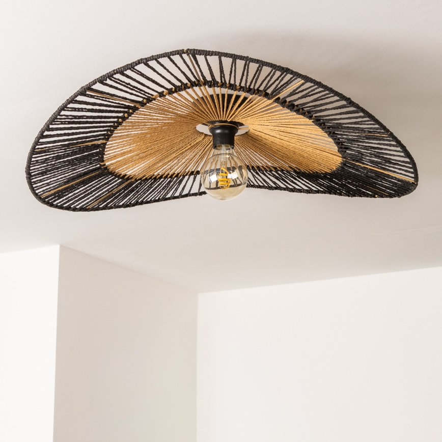 Brilagi - LED-Deckenleuchte CERIA BOHO 1xE27/40W/230V Ø 80 cm schwarz/braun