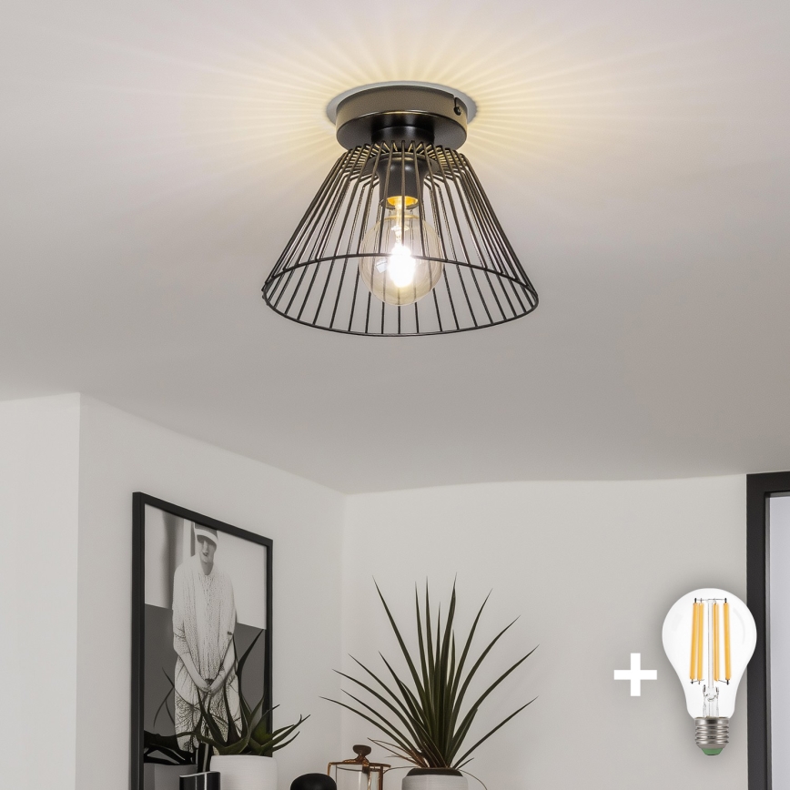 Brilagi - LED-Deckenleuchte CERIA WIRE 1xE27/40W/230V Ø 30 cm schwarz