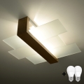 Brilagi -  LED Deckenleuchte HERA 2xE27/7,5W/230V 43x43 cm Holz
