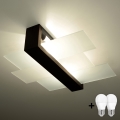Brilagi -  LED Deckenleuchte HERA 2xE27/7,5W/230V 43x43 cm Wenge