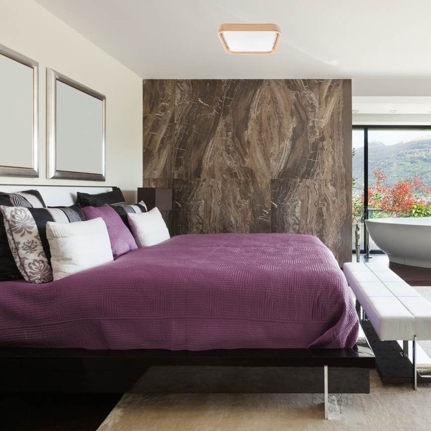 Brilagi - LED dimmbares Deckenleuchte MANAROLA CUBIC LED/24W/230V 3000-6500K Kiefer + Fernbedienung