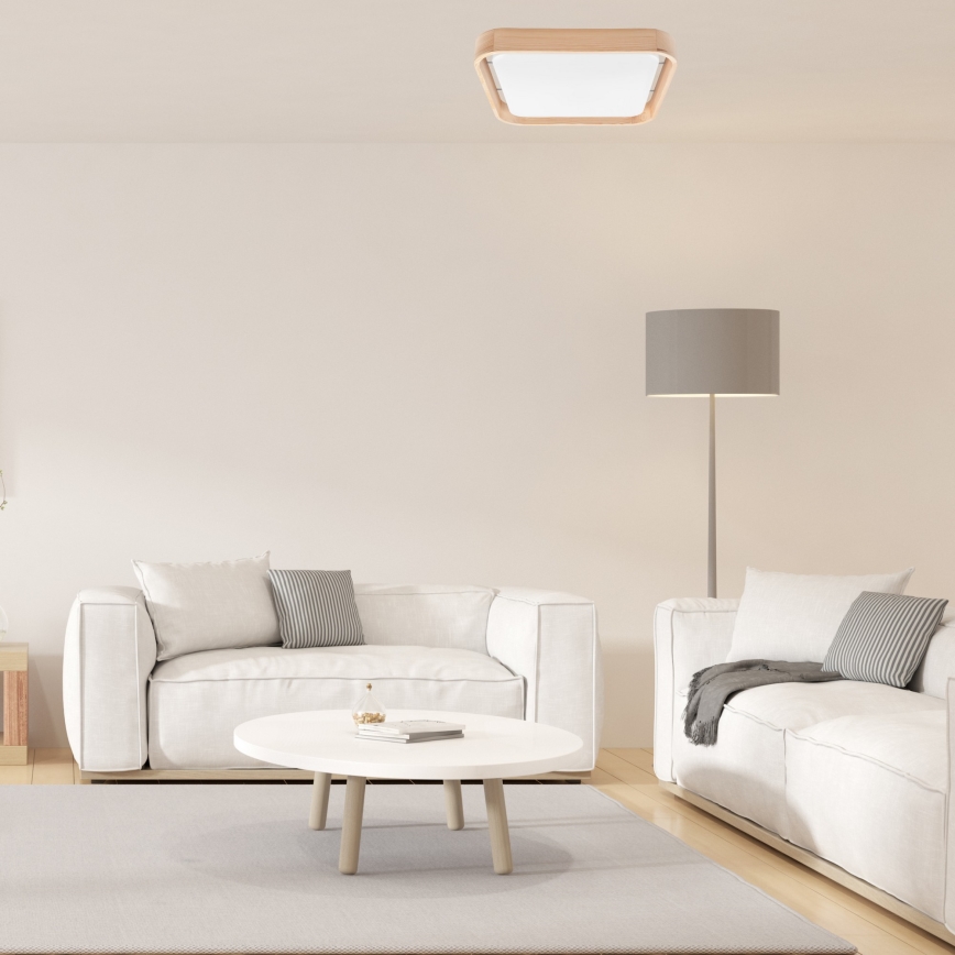 Brilagi - LED dimmbares Deckenleuchte MANAROLA CUBIC LED/24W/230V 3000-6500K Kiefer + Fernbedienung