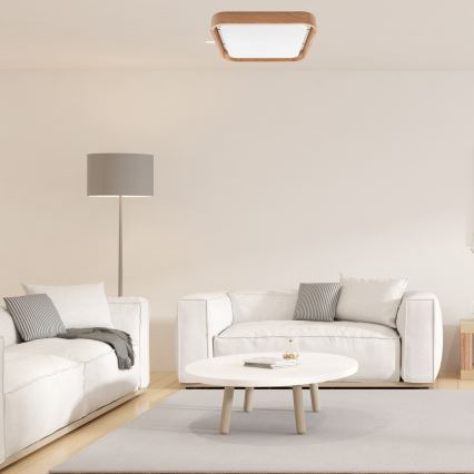 Brilagi - LED dimmbare Deckenleuchte MANAROLA CUBIC LED/24W/230V 3000-6500K Eiche + Fernbedienung
