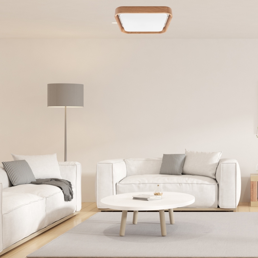 Brilagi - LED dimmbare Deckenleuchte MANAROLA CUBIC LED/24W/230V 3000-6500K Eiche + Fernbedienung