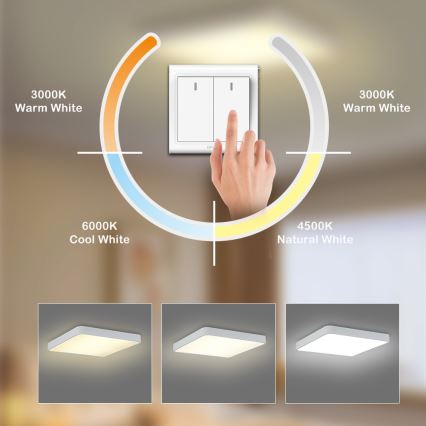 Brilagi - LED Deckenleuchte POOL LED/48W/230V 3000/4500/6000K 50x50 cm Weiß