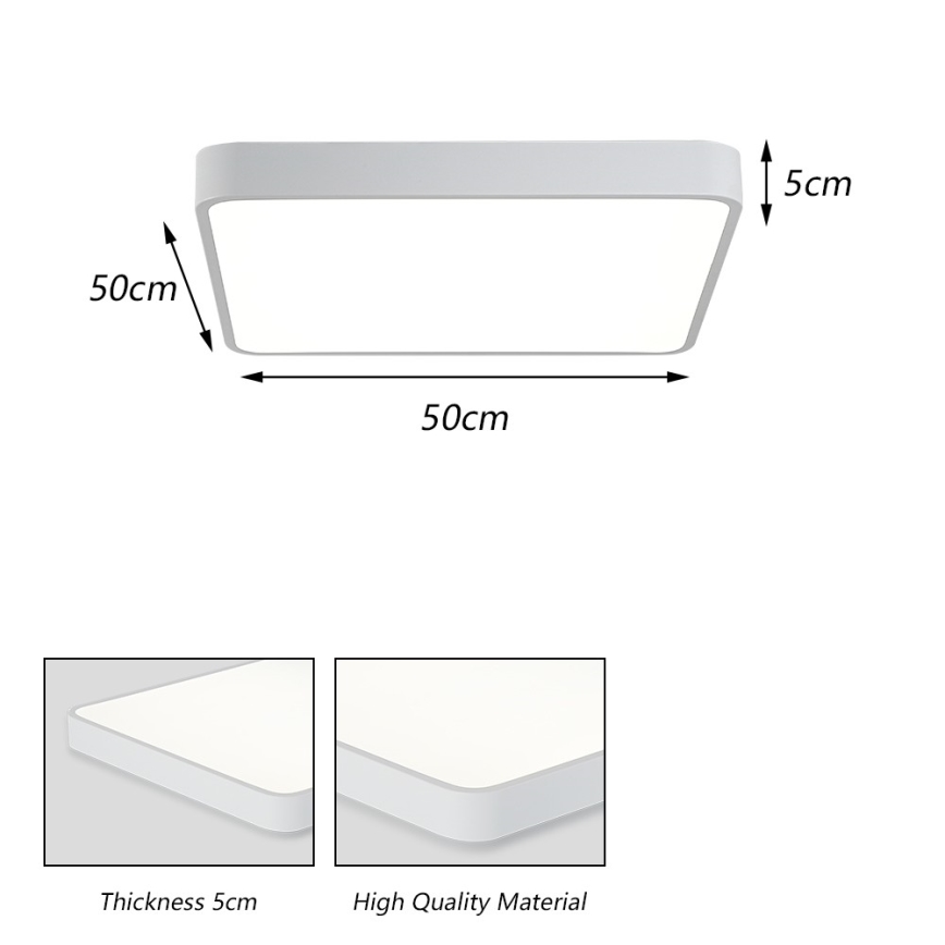 Brilagi - LED Deckenleuchte POOL LED/48W/230V 3000/4500/6000K 50x50 cm Weiß