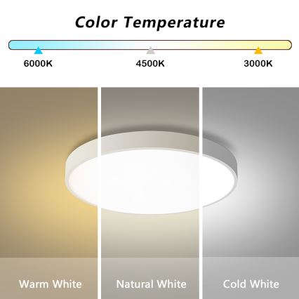 Brilagi - Dimmbares LED-Deckenlicht POOL LED/60W/230V 3000-6000K Ø 60 cm weiß + Fernbedienung
