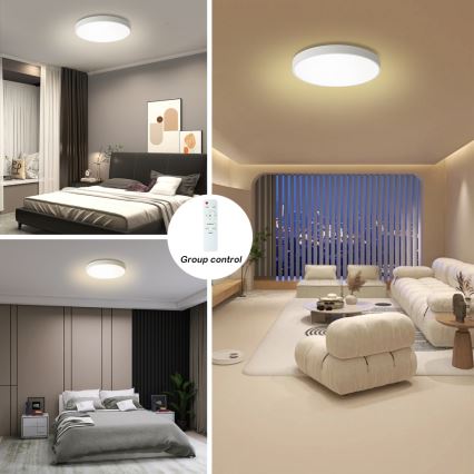 Brilagi - Dimmbares LED-Deckenlicht POOL LED/60W/230V 3000-6000K Ø 60 cm weiß + Fernbedienung