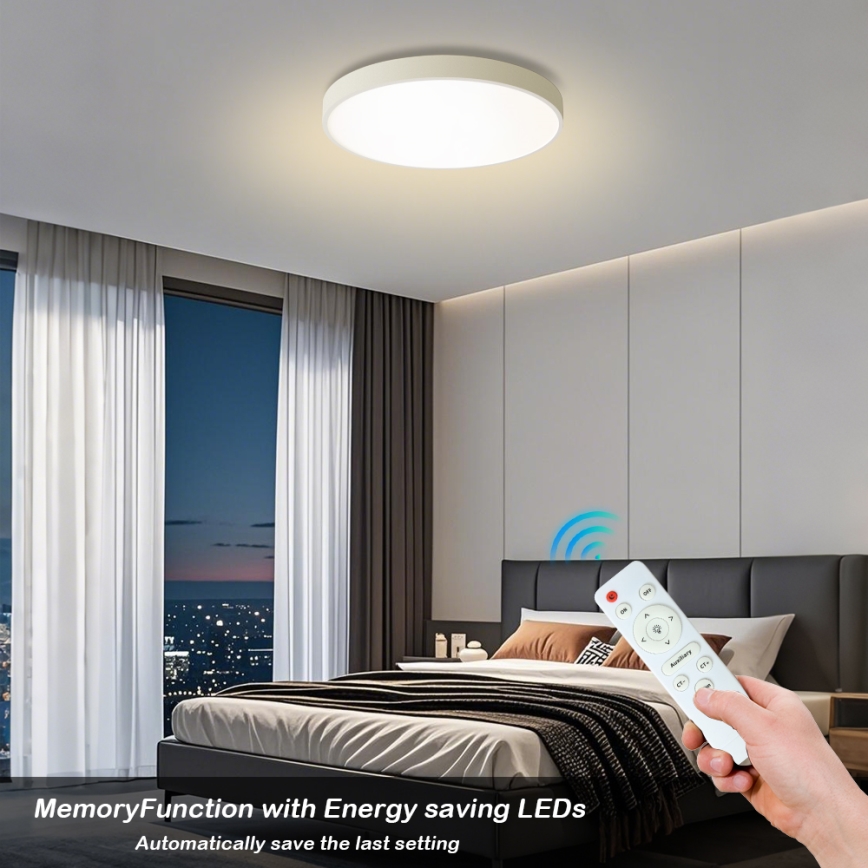 Brilagi - Dimmbares LED-Deckenlicht POOL LED/60W/230V 3000-6000K Ø 60 cm weiß + Fernbedienung