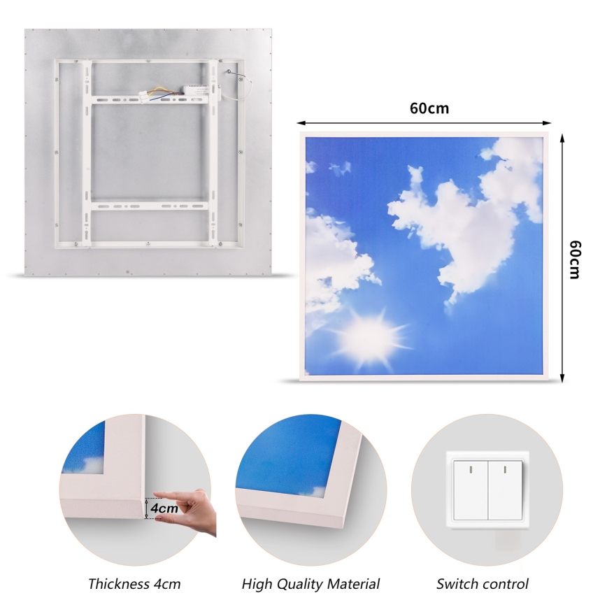 Brilagi - LED-Deckenleuchte SLIMFRAME LED/58W/230V 60x60 cm silber/blau