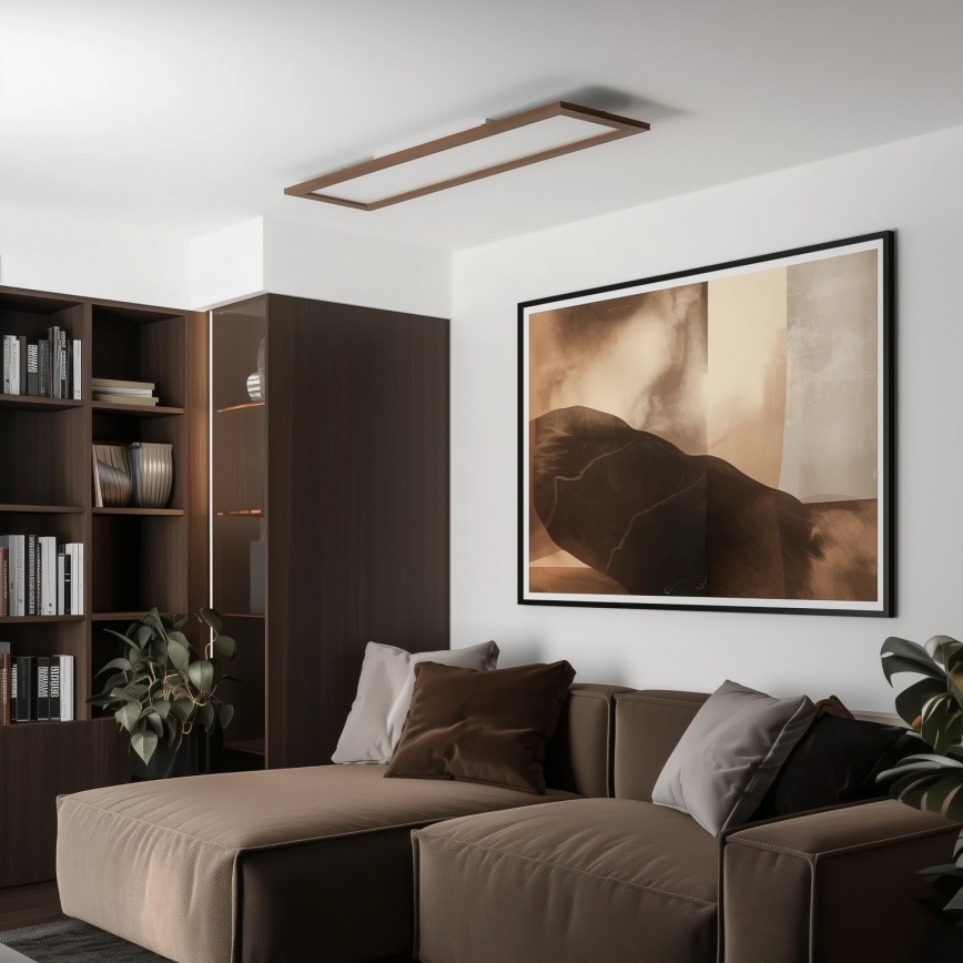 Brilagi - LED-Deckenleuchte SLIMFRAME WOOD LED/58W/230V 124x34 cm dunkelbraun