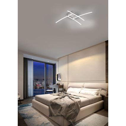 Brilagi - LED-Deckenleuchte STRIPES LED/32W/230V 69x69 cm silber