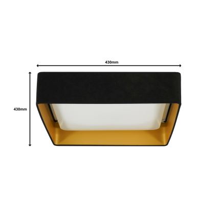 Brilagi - LED Deckenleuchte VELVET SQUARE LED/24W/230V schwarz