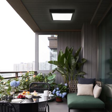 Brilagi - LED Dimmable Deckenleuchte FRAME SMART LED/24W/230V 30x30 cm 3000-6000K IP44 schwarz + Fernbedienung