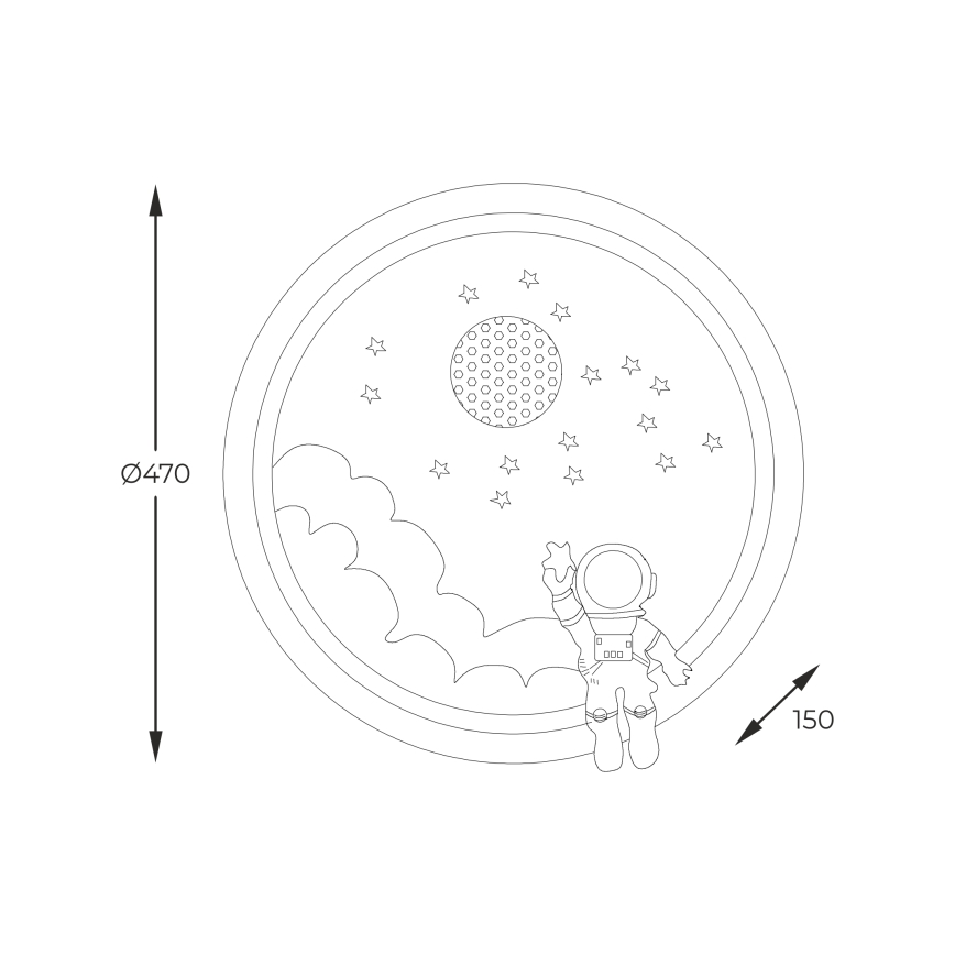 Brilagi - Dimmbare LED-Kinder-Deckenleuchte LED/42W/230V 3000/5700K Astronaut