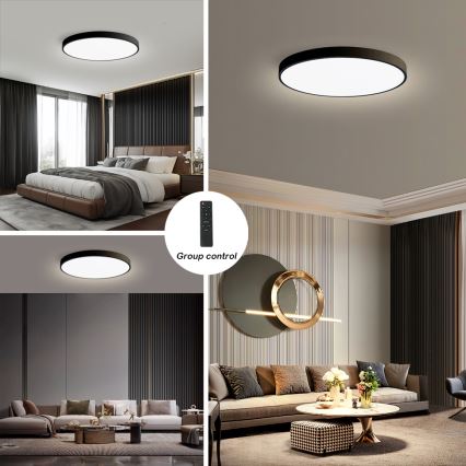 Brilagi - LED dimmbare Deckenleuchte POOL SMART LED/128W/230V 3000-6000K Ø 100 cm Wi‑Fi Tuya schwarz + Fernbedienung
