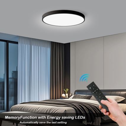 Brilagi - LED dimmbare Deckenleuchte POOL SMART LED/128W/230V 3000-6000K Ø 100 cm Wi‑Fi Tuya schwarz + Fernbedienung