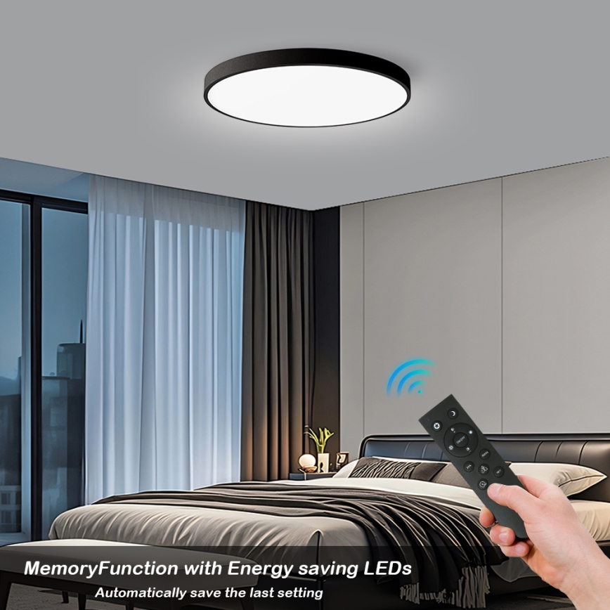 Brilagi - LED dimmbare Deckenleuchte POOL SMART LED/128W/230V 3000-6000K Ø 100 cm Wi‑Fi Tuya schwarz + Fernbedienung