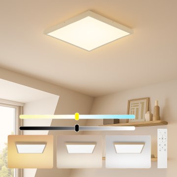 Brilagi - LED-dimmbare Badezimmer-Deckenleuchte FRAME SMART LED/50W/230V 60x60 cm 3000-6000K IP44 beige + Fernbedienung