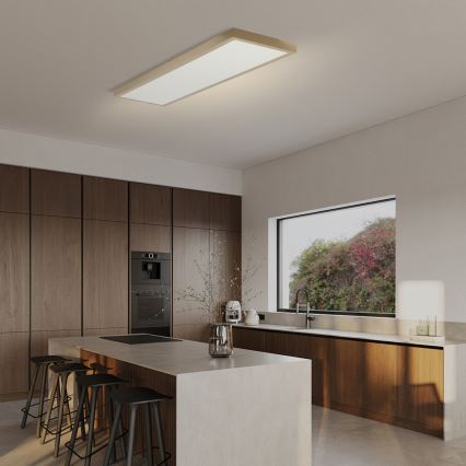 Brilagi - LED-dimmbare Badezimmer-Deckenleuchte FRAME SMART LED/50W/230V 120x30 cm 3000-6000K IP44 beige + Fernbedienung