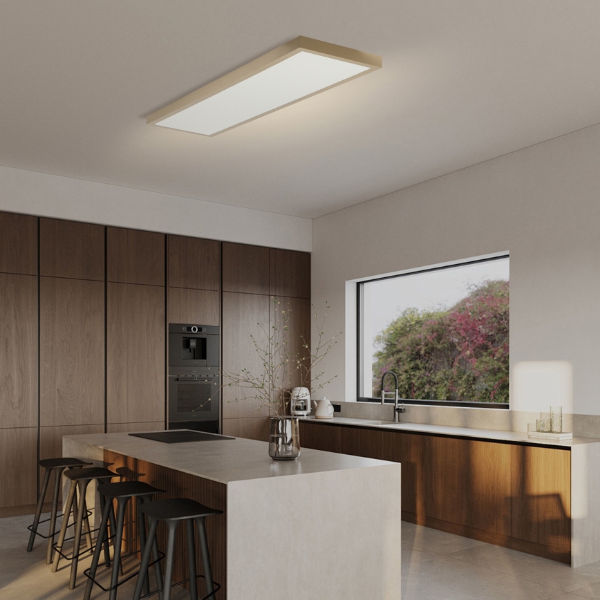 Brilagi - LED-dimmbare Badezimmer-Deckenleuchte FRAME SMART LED/50W/230V 120x30 cm 3000-6000K IP44 beige + Fernbedienung