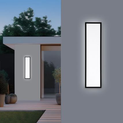 Brilagi - Dimmbare Badezimmerdeckenleuchte FRAME SMART LED/50W/230V 30x120 cm 3000-6000K IP44 Schwarz + Fernbedienung