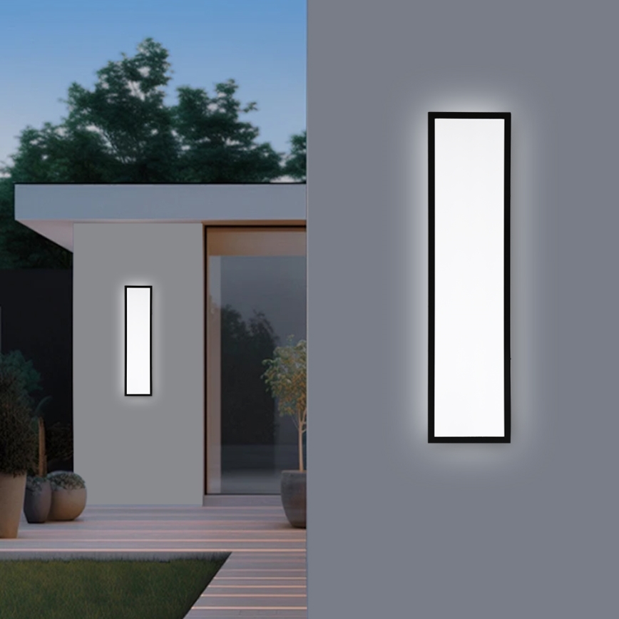 Brilagi - Dimmbare Badezimmerdeckenleuchte FRAME SMART LED/50W/230V 30x120 cm 3000-6000K IP44 Schwarz + Fernbedienung