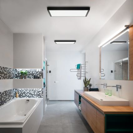 Brilagi - LED Dimmbare Deckenleuchte FRAME SMART LED/50W/230V 60x60 cm 3000-6000K IP44 Schwarz + Fernbedienung