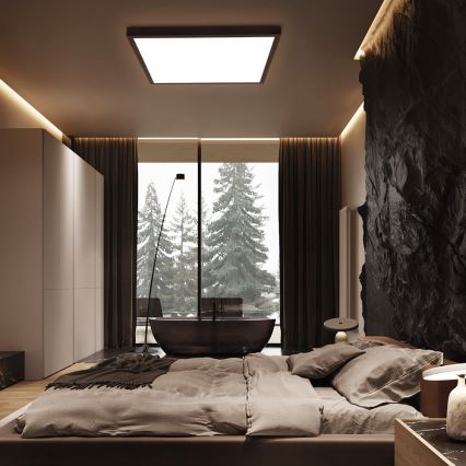 Brilagi - LED Dimmbare Deckenleuchte FRAME SMART LED/50W/230V 60x60 cm 3000-6000K IP44 Schwarz + Fernbedienung