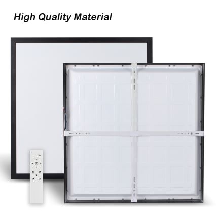 Brilagi - LED Dimmbare Deckenleuchte FRAME SMART LED/50W/230V 60x60 cm 3000-6000K IP44 Schwarz + Fernbedienung
