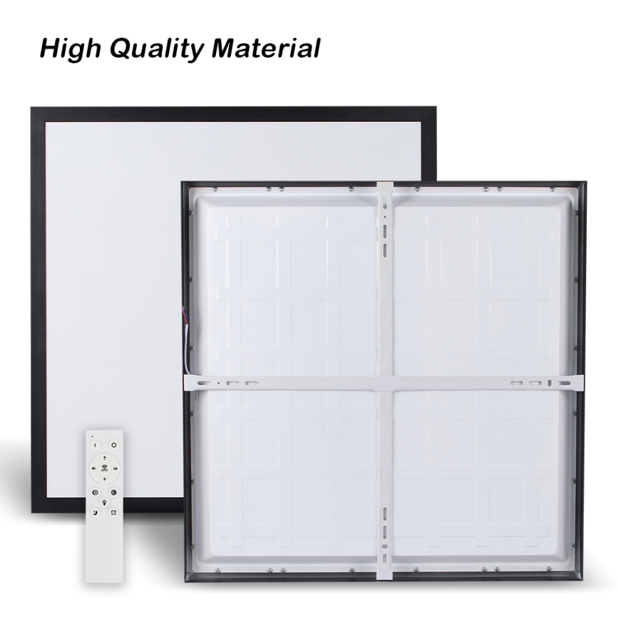 Brilagi - LED Dimmbare Deckenleuchte FRAME SMART LED/50W/230V 60x60 cm 3000-6000K IP44 Schwarz + Fernbedienung